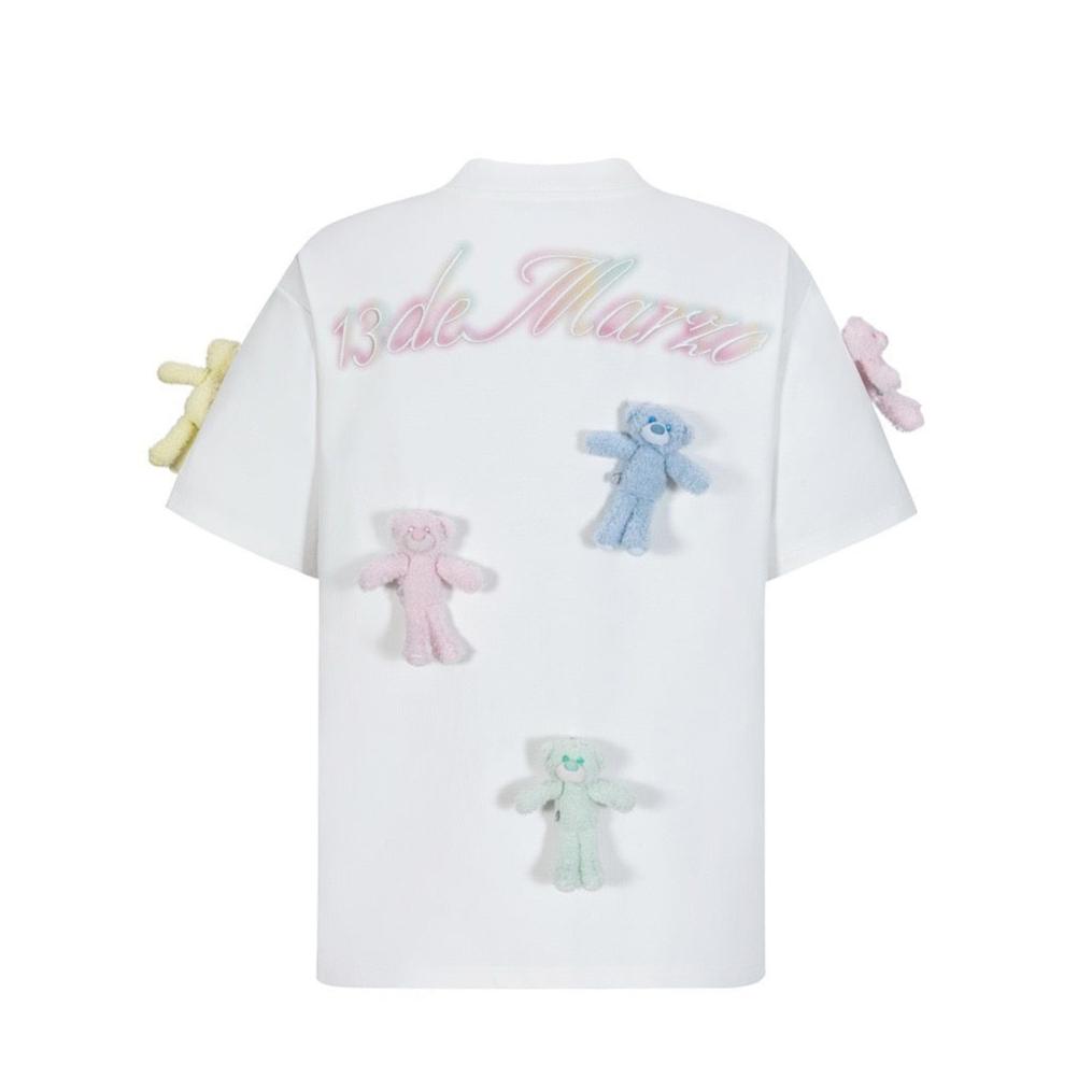 13DE MARZO Rainbow Bear T-Shirt White