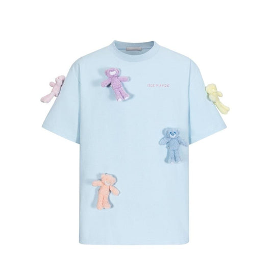 13DE MARZO Rainbow Bear T-Shirt Blue