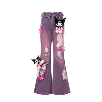 13DE MARZO Kuromi Bear Lumi Heart Jeans Grape Jam