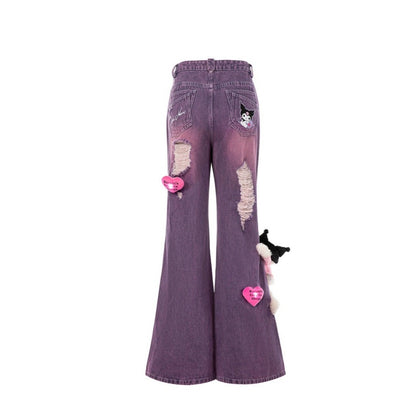 13DE MARZO Kuromi Bear Lumi Heart Jeans Grape Jam