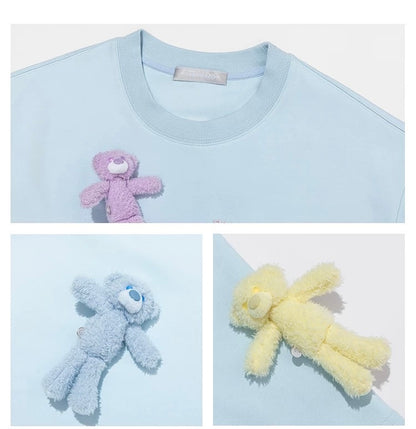 13DE MARZO Rainbow Bear T-Shirt Blue