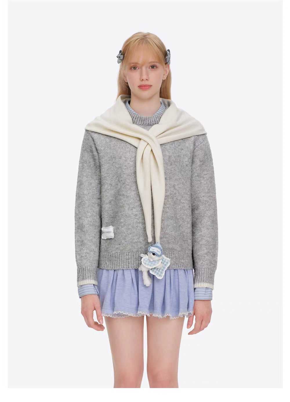 13DE MARZO Marzo Valley Cape Sweater Grey