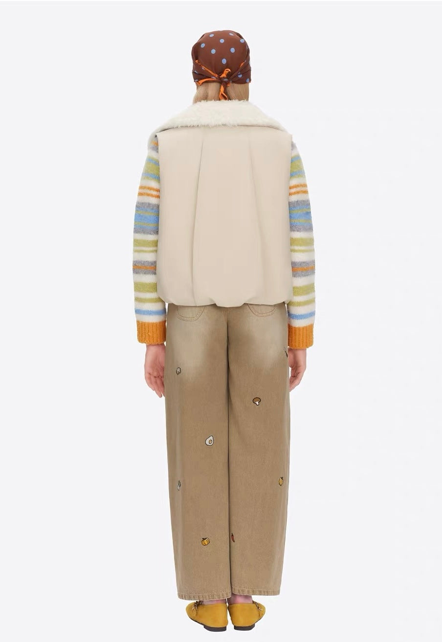 13DE MARZO Marzo Valley Duck Bear Down Vest Khaki