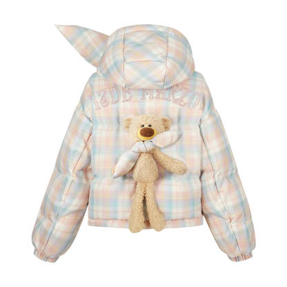 13DE MARZO Bear Knot Down Jacket Pink