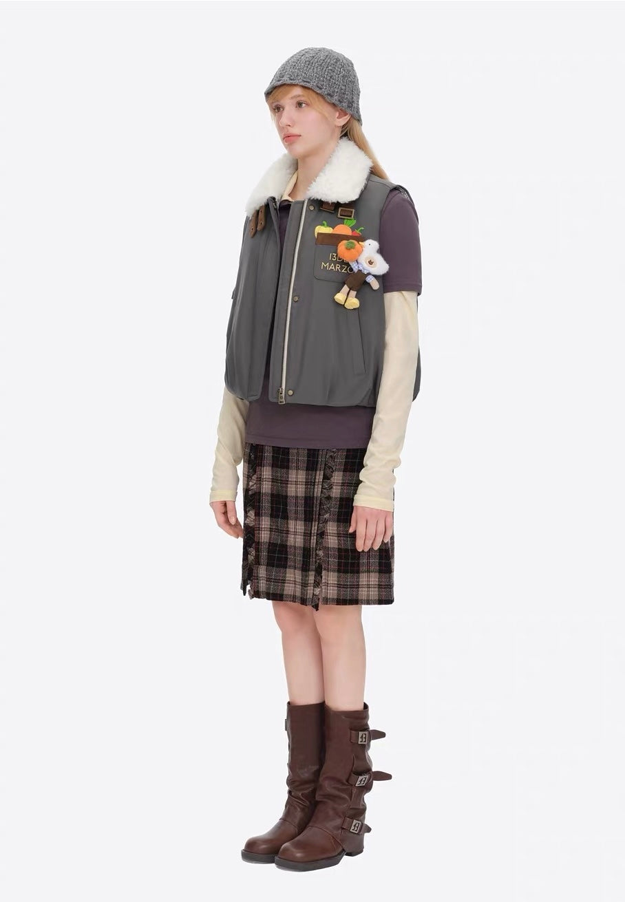 13DE MARZO Marzo Valley Duck Bear Down Vest Grey