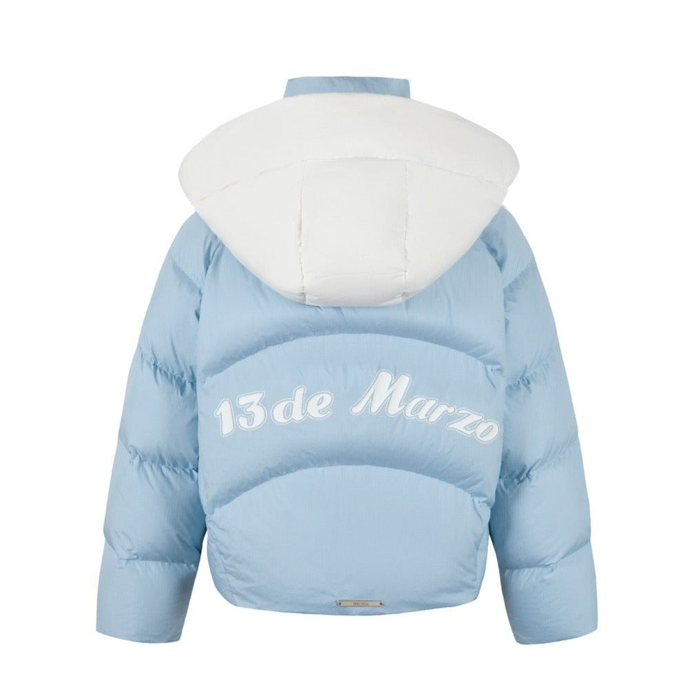 13DE MARZO Bear Hood Down Jacket Ice Water