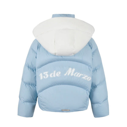 13DE MARZO Bear Hood Down Jacket Ice Water