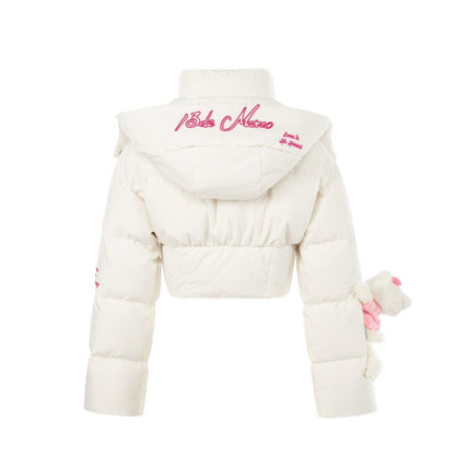 13DE MARZO Hello Kitty Bear Short Down Jacket Star White