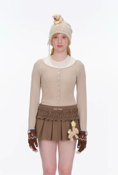 13DE MARZO Marzo Valley Plush Gloves Brown