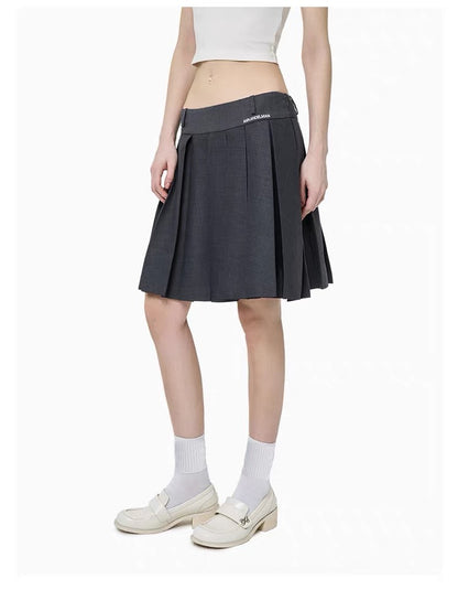 Ann Andelman Dark Gray Pleated Midi Skirt