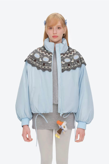 13DE MARZO Marzo Valley Bear Bud Down Jacket Blue