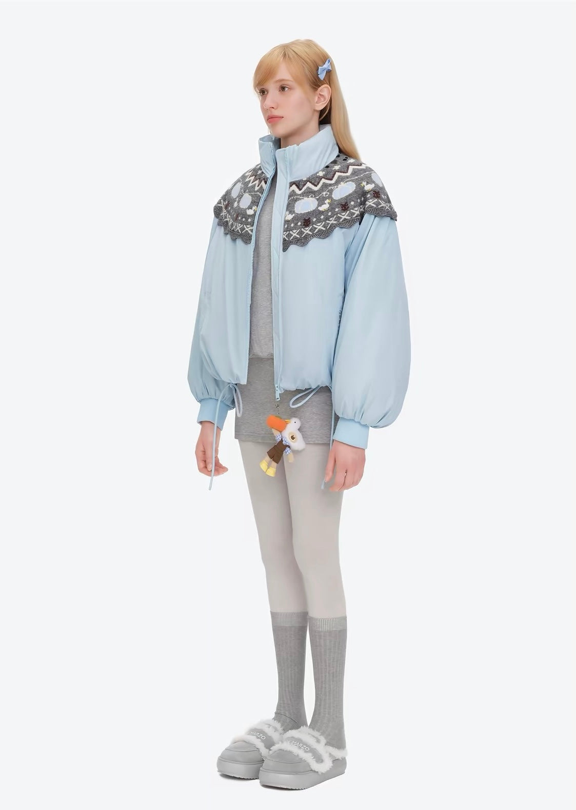 13DE MARZO Marzo Valley Bear Bud Down Jacket Blue