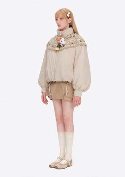 13DE MARZO Marzo Valley Bear Bud Down Jacket Khaki