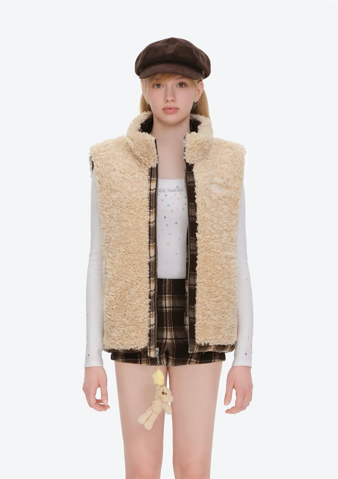 13DE MARZO Luminous Bear Reversible Down Vest