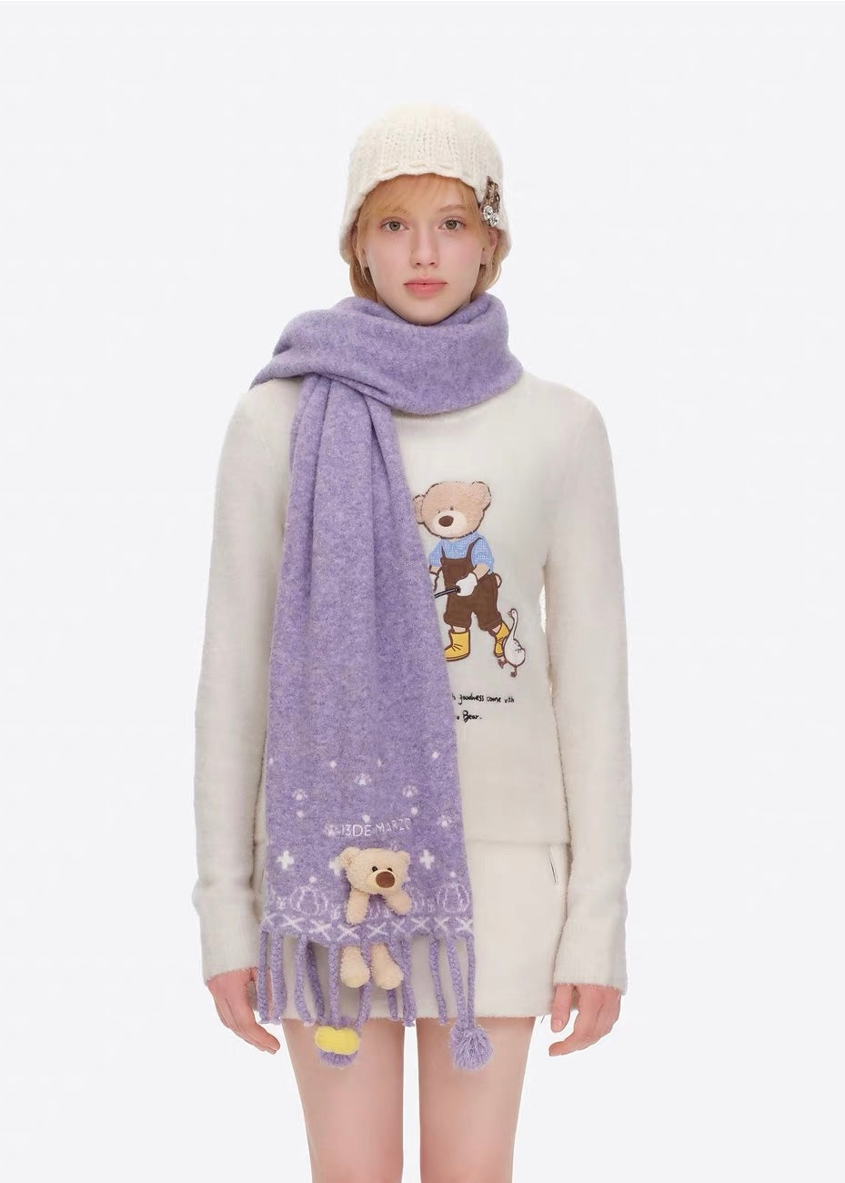 13DE MARZO Marzo Valley Pumpkin Scarf Purple