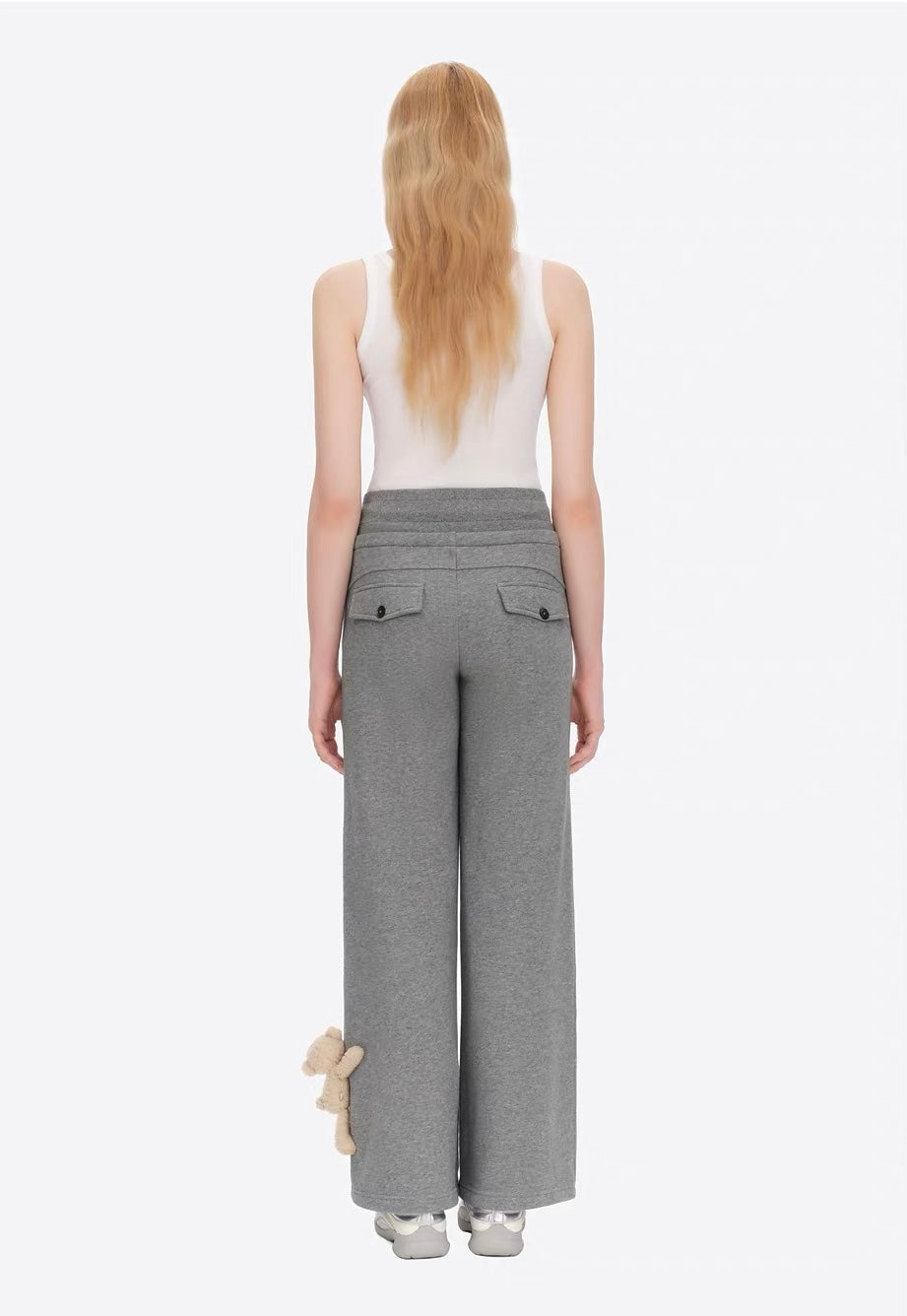 13DE MARZO Snow Bear Micro Flare Sweatpants Grey