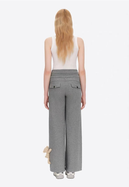 13DE MARZO Snow Bear Micro Flare Sweatpants Grey
