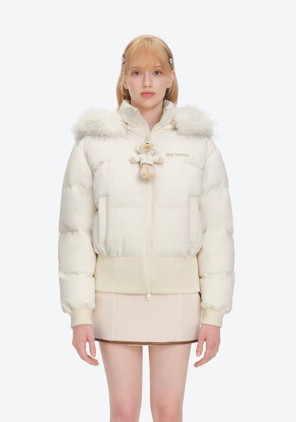13DE MARZO Doozoo Short Down Jacket Beige