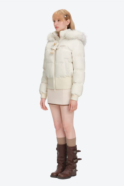 13DE MARZO Doozoo Short Down Jacket Beige