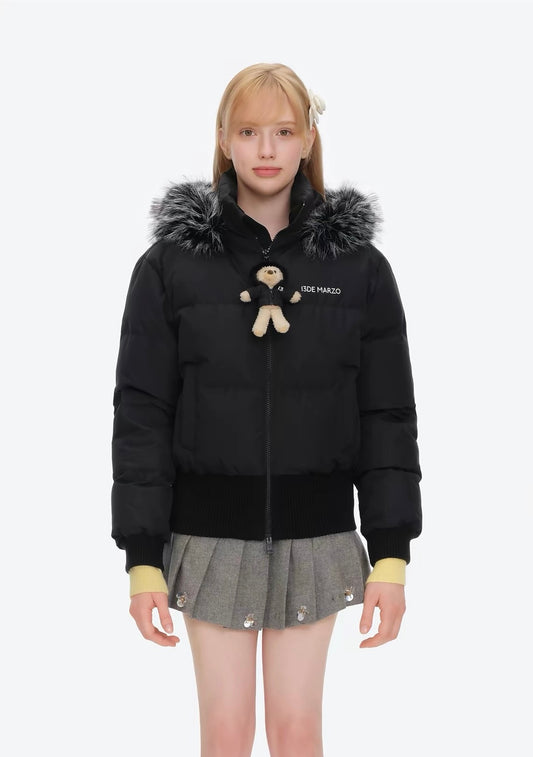 13DE MARZO Doozoo Short Down Jacket Black
