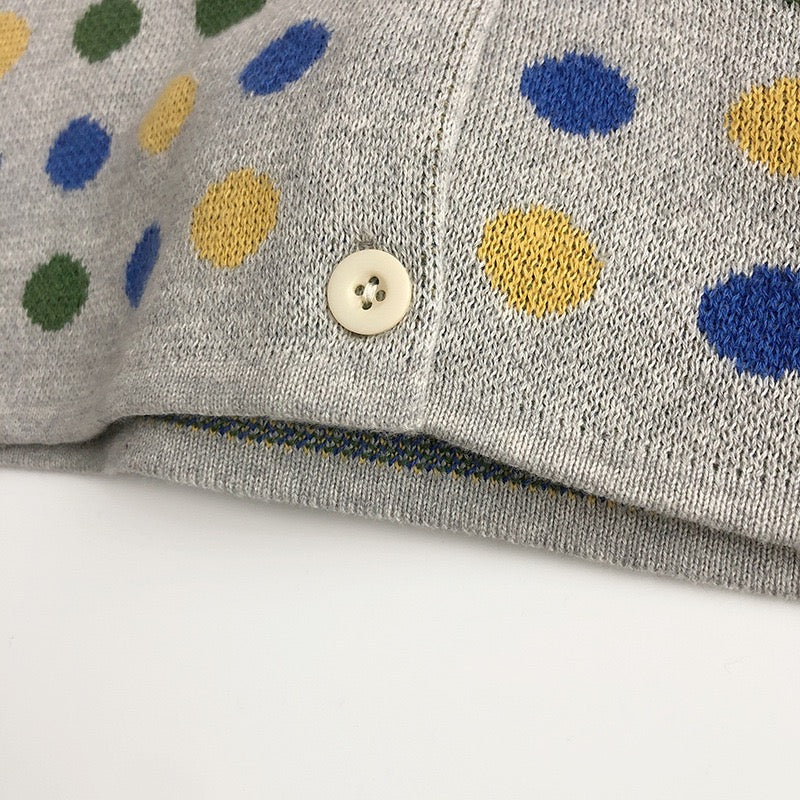 WD Polka Dot Rainbow Color Knit Cardigan