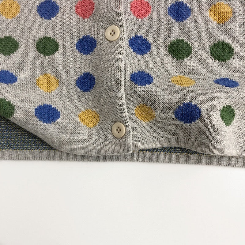 WD Polka Dot Rainbow Color Knit Cardigan