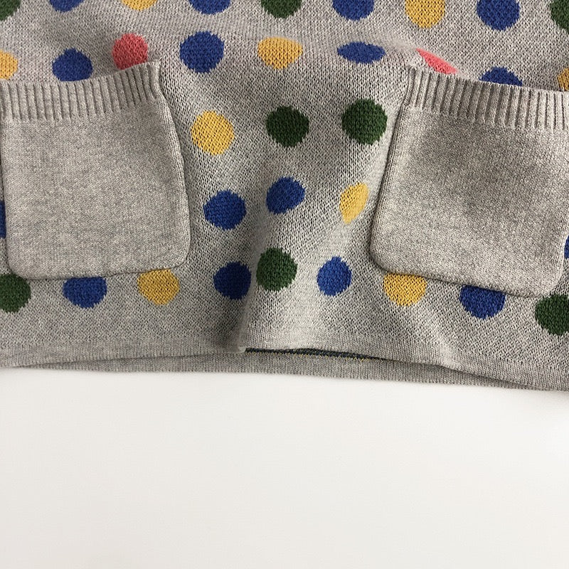 WD Polka Dot Rainbow Color Knit Vest