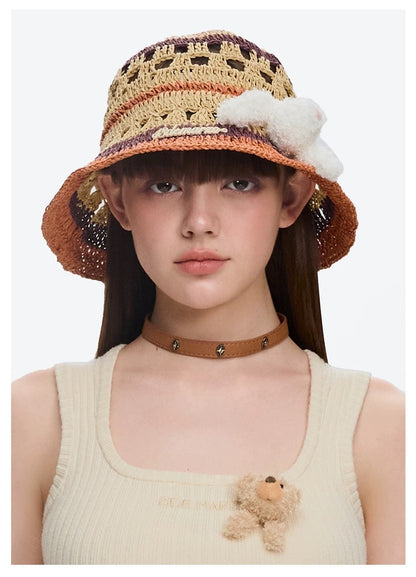 13DE MARZO Crochet Bucket Hat Brown