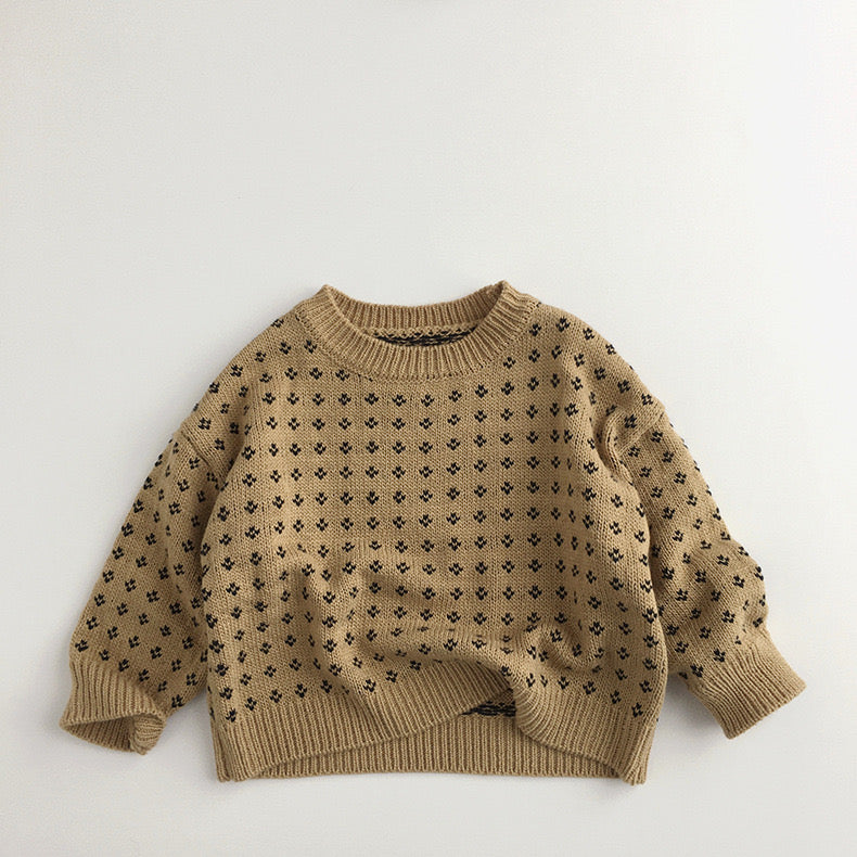 WD Knit Pullover Floral Dot Sweater