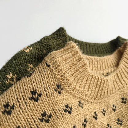 WD Knit Pullover Floral Dot Sweater