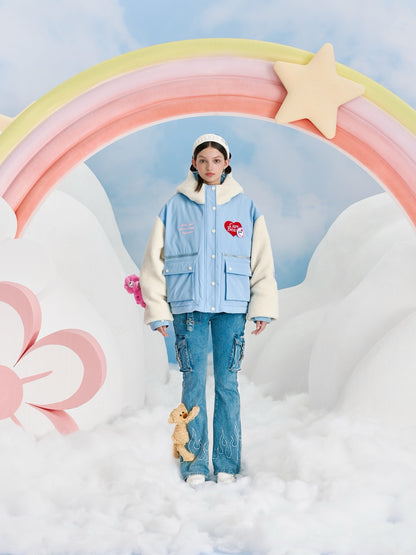 13DE MARZO x CARE BEARS Down Jacket Celestial Blue