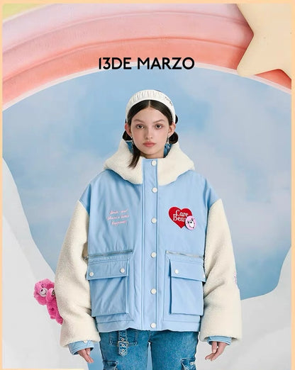 13DE MARZO x CARE BEARS Down Jacket Celestial Blue