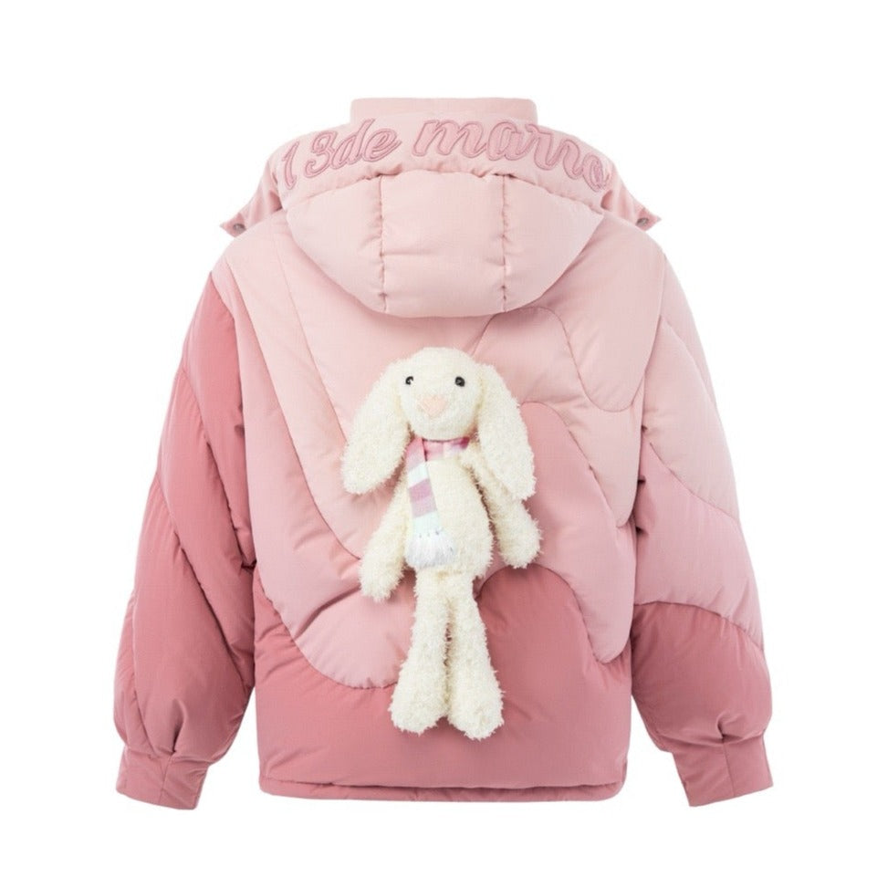 13DE MARZO Doozoo Contour Line Down Jacket Veiled Pink