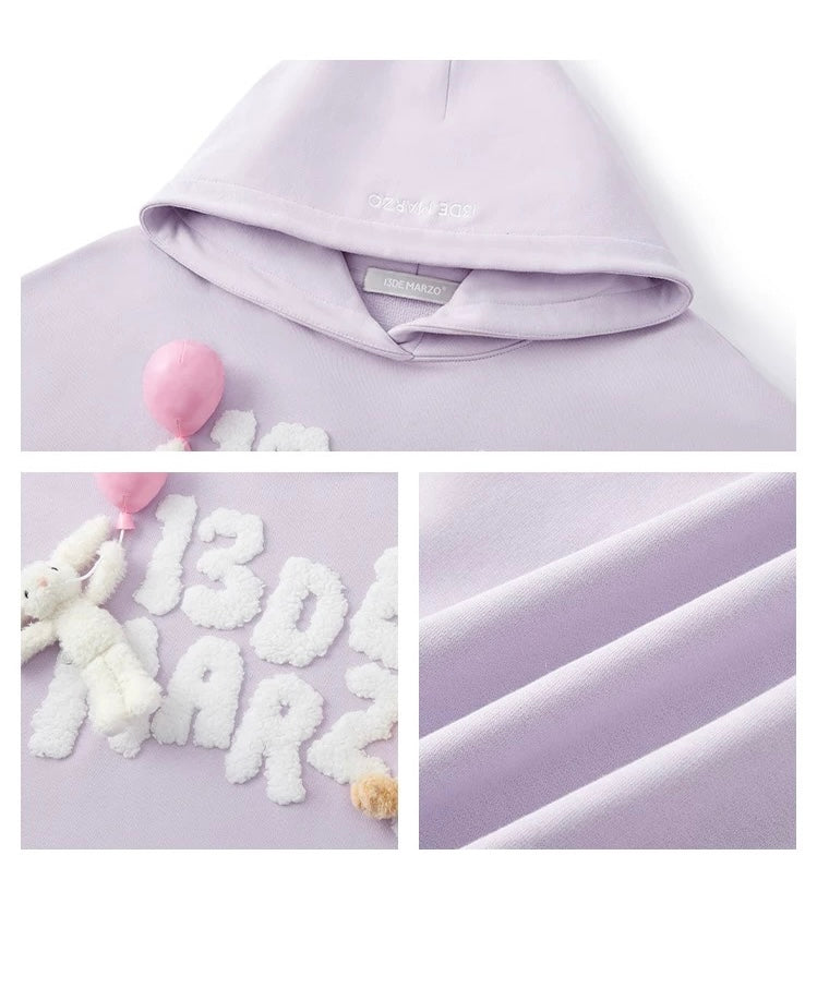 13DE MARZO Float Cloud Balloon Hoodie Purple