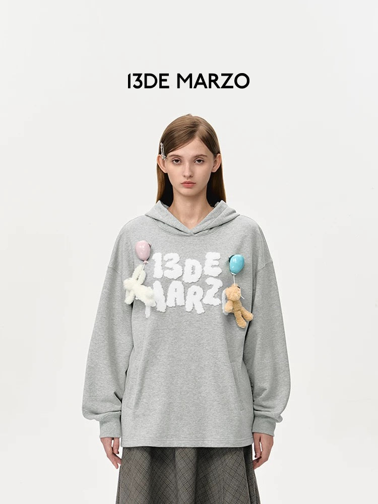 13DE MARZO Float Cloud Balloon Hoodie Gray