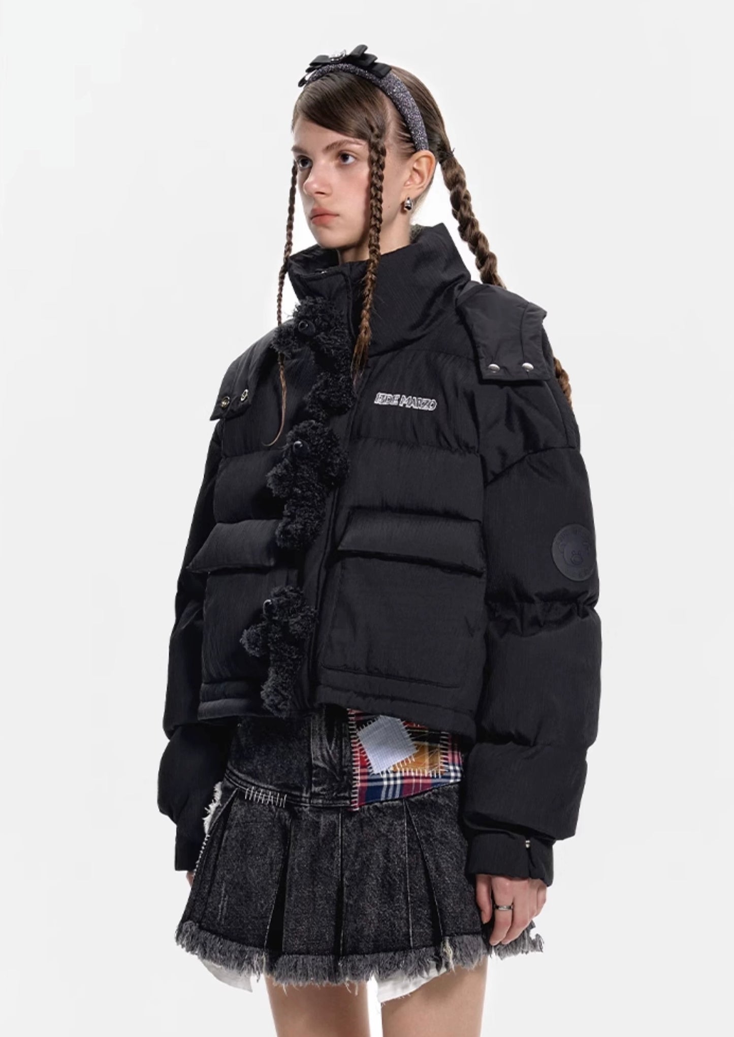 13DE MARZO Doozoo Ghost Line Down Jacket Black