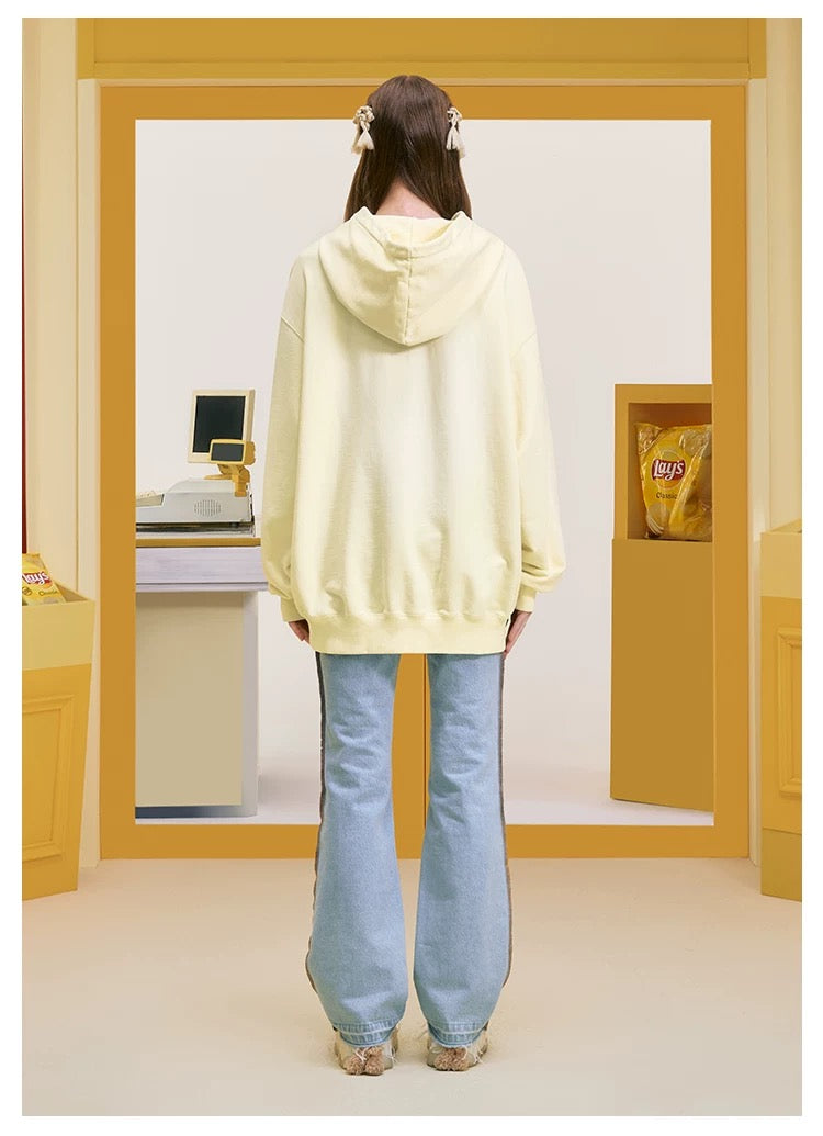 13DE MARZO X Lay's Flavor Bear Washed Hoodie Yellow