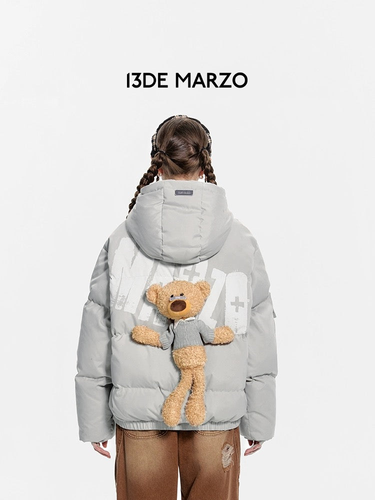 13DE MARZO Doozoo Graffiti Logo Down Jacket Rainy Day