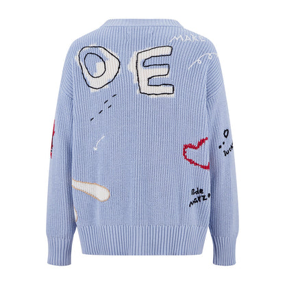 13DE MARZO Doozoo Doodles Cardigan Blue