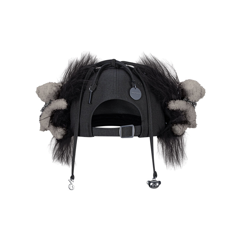 13DE MARZO Chains Fuzzy Ear Flap Cap Black