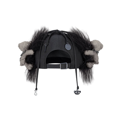 13DE MARZO Chains Fuzzy Ear Flap Cap Black