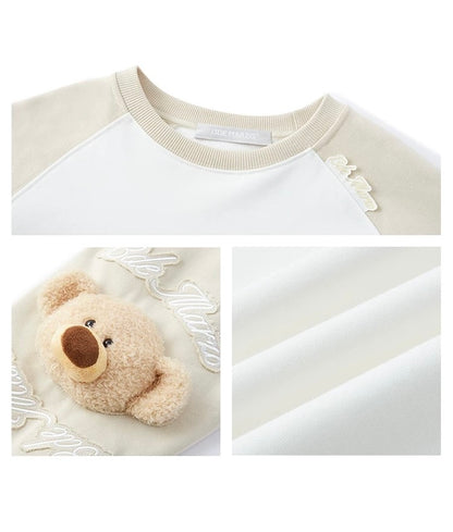 13DE MARZO Elbow Bear Sweatshirt Beige