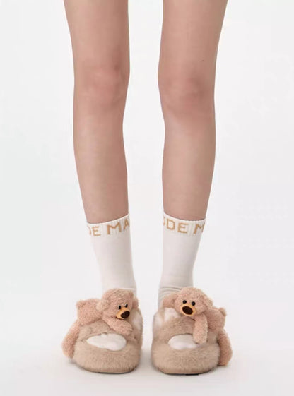 13DE MARZO Doozoo Glowing Fuzzy Slipper Khaki