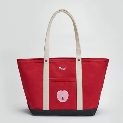 Tagi Imagine An Apple Canvas Bag Berry