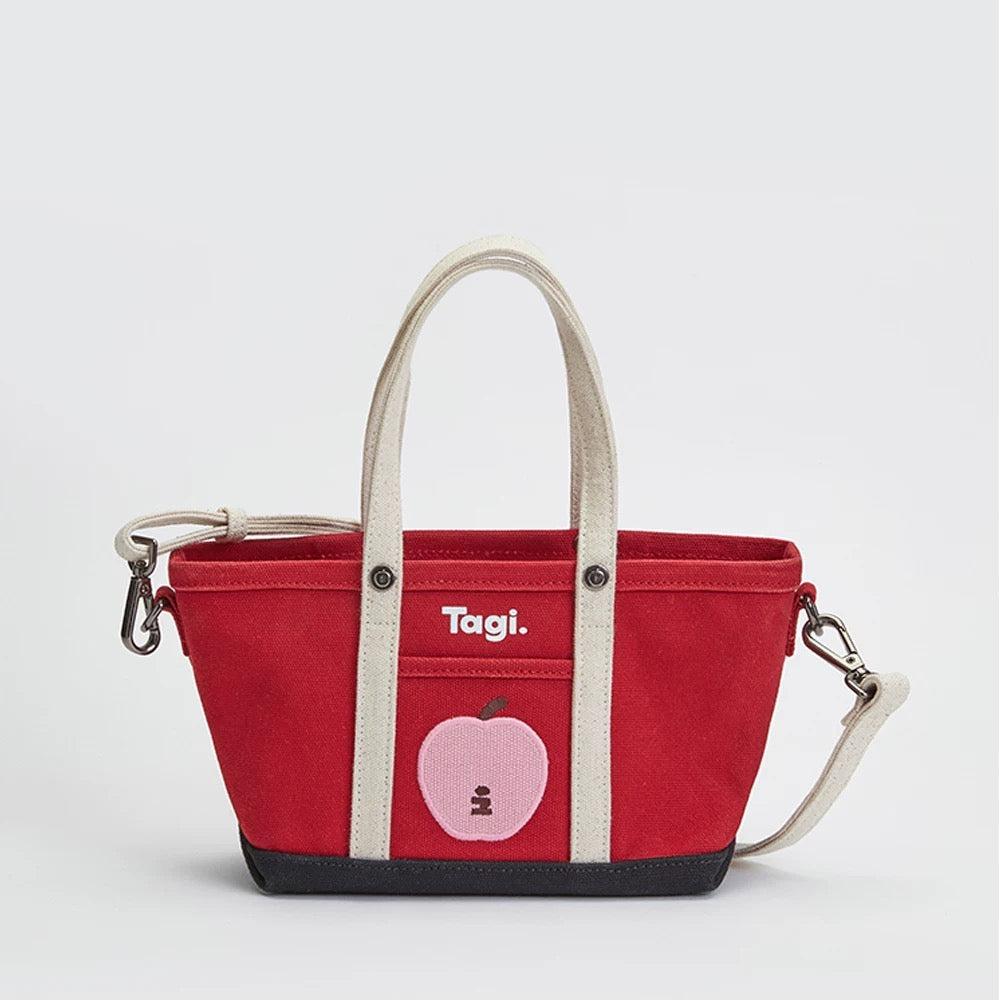 Tagi Imagine An Apple Canvas Bag Berry