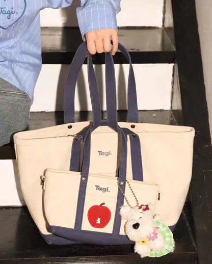 Tagi Imagine An Apple Canvas Bag Cream