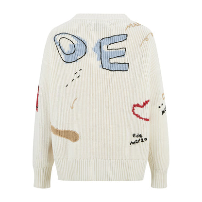 13DE MARZO Doozoo Doodles Cardigan White
