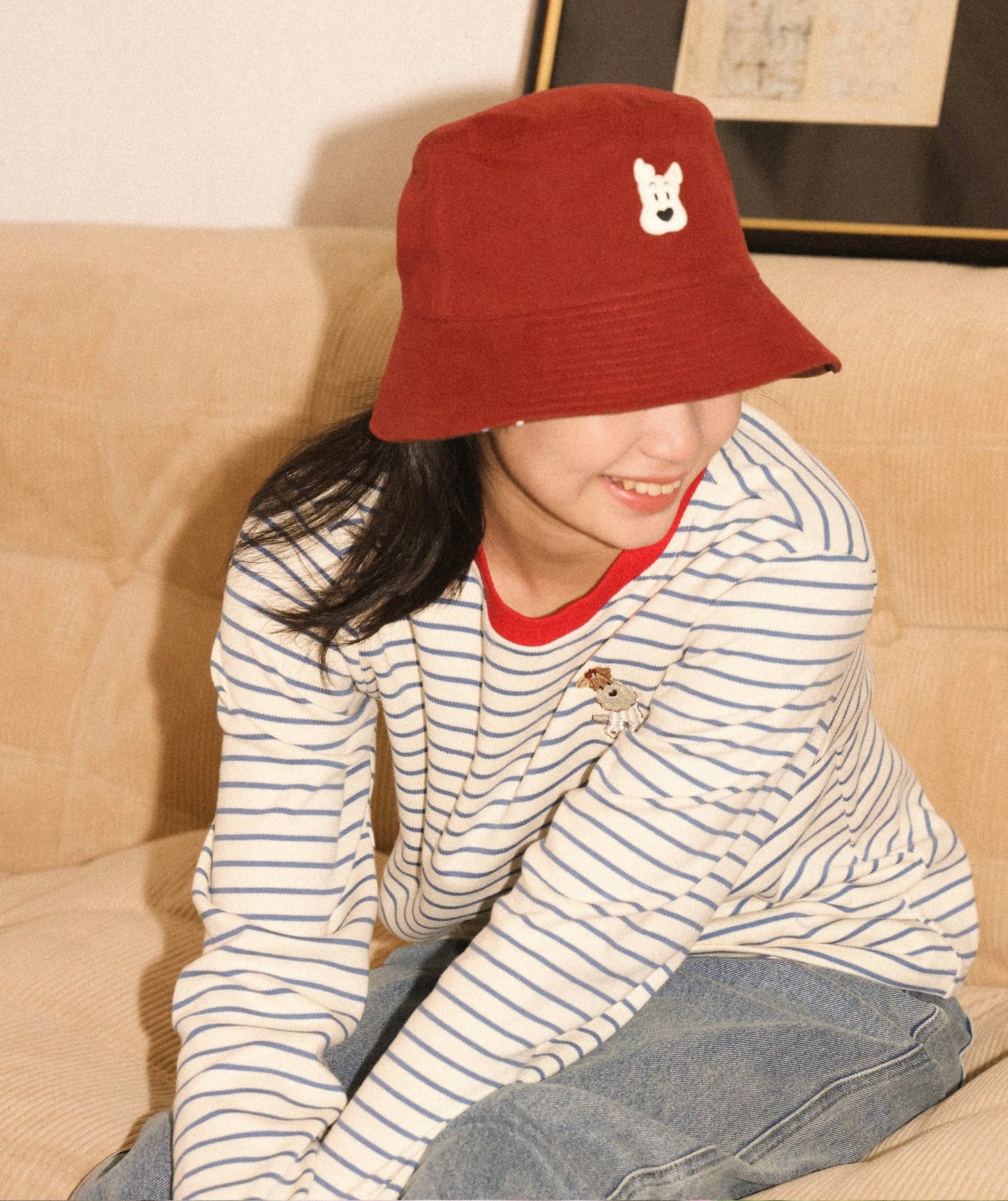 Tagi Haha Pet Bucket Hat Cherry Red