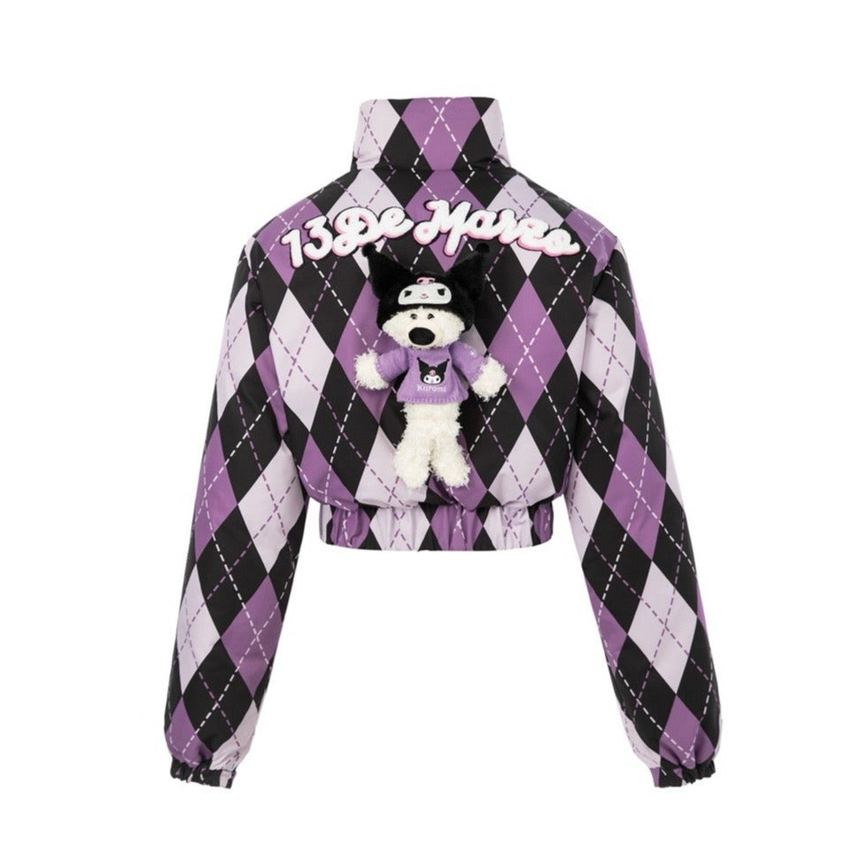 13DE MARZO Kuromi Bear Inside Out Down Jacket African Violet