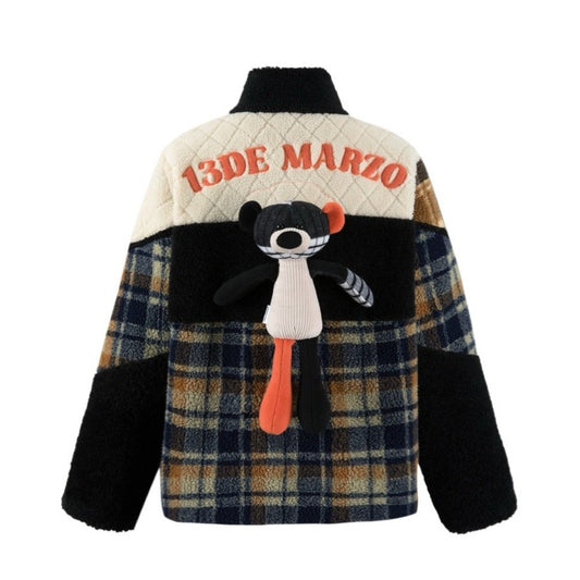 13DE MARZO Bear Nostalgic Woolen Coat Color Matching
